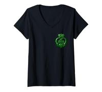 Donna Claddagh Cristiano Irlandese cattolico con Croce celtica Maglietta con Collo a V