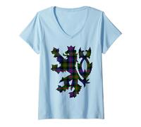 Donna Clan Murray of Atholl Tartan Scozzese Nome Famiglia Orgoglio Maglietta con Collo a V