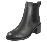 Donna Clarks Blocco Tacco da Infilare Pelle Stivali Caviglia Chamberly Top