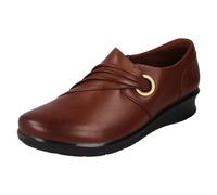Donna Clarks Casual Quotidiano Comfort Slip On Incuneato Pelle Scarpe Hope Shine