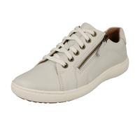 Clarks Nalle Lace, Scarpe da Ginnastica Donna, White Leather, 42 EU