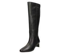 Donna Clarks Sottile Blocco Tacco Elasticizzato Al Ginocchio Stivali IN Pelle -