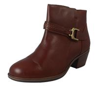 Donna Clarks Zip Chiusura Blocco Tacco Smart Casual Stivali Caviglia Neva Fibbia