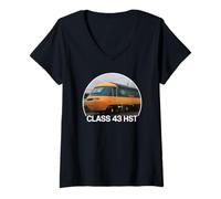 Donna Class 43 HST High Speed Train British Locomotive Engine Maglietta con Collo a V