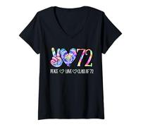 Donna Class of 1972 50th Class Reunion Tie Dye Senior Laurea Maglietta con Collo a V