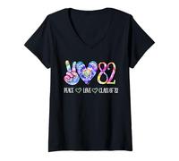 Donna Class of 1982 Camicia Tie Dye Senior Graduazione Class Reunion Maglietta con Collo a V