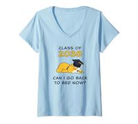 Donna Class of 2038 - Can I Go Back To Bed Now? Funny Graduate Dog Maglietta con Collo a V