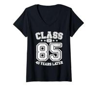 Donna Classe 85 40th High School Alumni 40 Anni 2025 College Reunion Maglietta con Collo a V