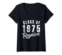 Donna Classe del 1975 Riunione di 50a Classe Laurea Compagno di classe Alumni Maglietta con Collo a V