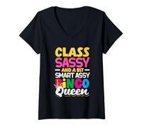 Donna Classe Sassy Smart Assy Bingo Regina Divertimento Maglietta con Collo a V