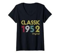 Donna Classic 1952 Original Birth of Birthday Vintage Men Women Maglietta con Collo a V