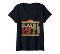 Donna Classic 1971 Vintage Year 1971 Classic Birthday Men Women Maglietta con Collo a V