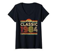 Donna Classic 1984 Vintage Year 1984 Classic Birthday Men Women Maglietta con Collo a V