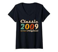 Donna Classic 2009 Original Men Women Birth of Birthday Vintage Maglietta con Collo a V