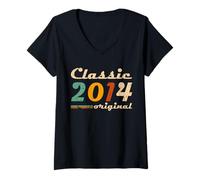 Donna Classic 2014 Original Men Women Birth of Birthday Vintage Maglietta con Collo a V