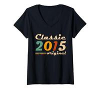 Donna Classic 2015 Original Men Women Birth of Birthday Vintage Maglietta con Collo a V