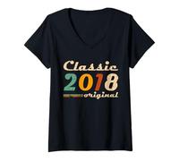 Donna Classic 2018 Original Men Women Birth of Birthday Vintage Maglietta con Collo a V
