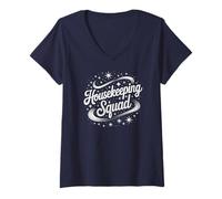 Donna Classic Housekeeping Squad Pulizia del Personale della Cameriera Aspirapolvere Maglietta con Collo a V