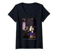 Donna Classic Rock Live Stage Chitarra E Vocal Power Maglietta con Collo a V