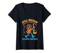 Donna Classic Rock Music Lover Musicista 1970 1980 1990 Per gli uomini Maglietta con Collo a V