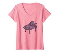 Donna Classical Music Girls Women -Composers Musicians Piano Maglietta con Collo a V