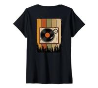 Donna Classically Trained 1210 1200 Giradischi EDM (Arte sul Retro) Maglietta con Collo a V