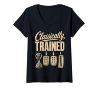 Donna Classically Trained Manual Transmission Driver Three Pedals Maglietta con Collo a V