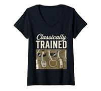 Donna Classically Trained Stick Shift Car Maglietta con Collo a V