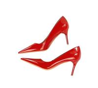 Donna Classico High Heels Scarpe da Donna con Tacco Alto, in Pelle Verniciata, a Punta, for Ufficio, Autunnali, Sexy, for Feste e Matrimoni, Color Carne, Basse, Rosse(Red 7.5 cm,7)