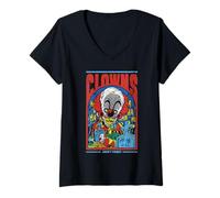 Donna Classico Horror Vintage Halloween Maglietta con Collo a V