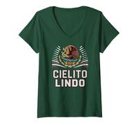 Donna Classico Messico Cheer Slogan Country Pride Party Competition Maglietta con Collo a V
