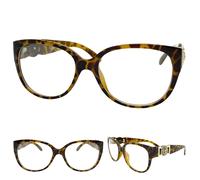 Donna Classico Vintage Retrò Stile Lenti Trasparenti Occhiali Grande Leopardo