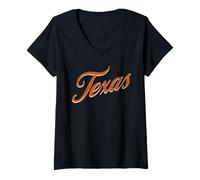 Donna Classy Texas Print. Maglietta con Collo a V