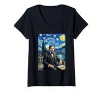 Donna Claude Debussy Compositore Pianista Maglietta con Collo a V