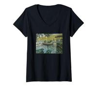 Donna Claude Monet La Grenouillere Maglietta con Collo a V