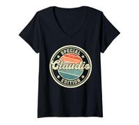 Donna Claudio Special Edition Divertente Detto Nome Maglietta con Collo a V