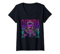 Donna Cleopatra Bubblegum Vaporwave Faraone Egiziano estetico Maglietta con Collo a V