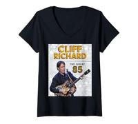 Donna Cliff Richard Il Grande 85 Maglietta con Collo a V
