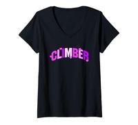 Donna Climber Lifestyle Abbraccia Avventura Cuore Maglietta con Collo a V