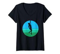 Donna Climbing Old School Climber Men Women Bouldering Gift Maglietta con Collo a V