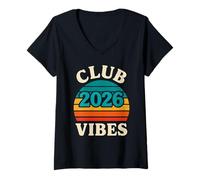 Donna Club 2026 Vibes Camicia Circle Twenty Six Stile Vintage Maglietta con Collo a V
