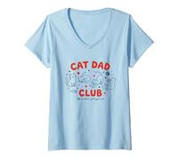 Donna Club Cat Dad Maglietta con Collo a V