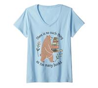 Donna Club del libro incontra cottagecore stile amante dei libri orso Maglietta con Collo a V