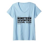 Donna Club Sociale Nineteen Seventies (Dichiarazione degli Anni '70) Maglietta con Collo a V
