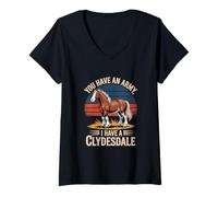 Donna Clydesdale Horses "Hai un esercito" divertente Maglietta con Collo a V