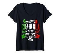 Donna Coahuila México Souvenir Chingon Mexican Pride Vacation Maglietta con Collo a V