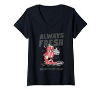 Donna Coca-Cola Always Fresh Enjoy It Ice Cold! Vintage Maglietta con Collo a V