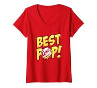 Donna Coca-Cola Classic Best Pop! cap Vintage Big Chest Text Logo Maglietta con Collo a V
