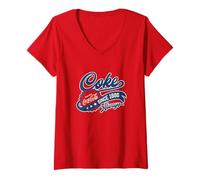 Donna Coca-Cola Coke Enjoy Coca Cola Since 1886 Always Classic cap Maglietta con Collo a V