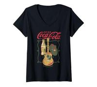 Donna Coca-Cola Drink Coca-Cola The Pause That Refreshens Retro Maglietta con Collo a V